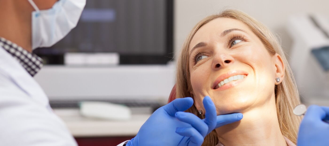 Woman’s mouth at dental cleaning at dentist in Norwood.